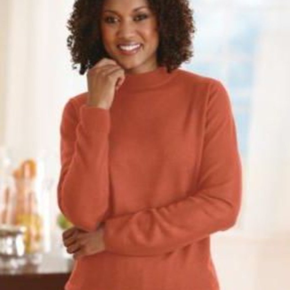 COZY MOCK-NECK SWEATER BY ELISABETH WILLIAMS-NWOT